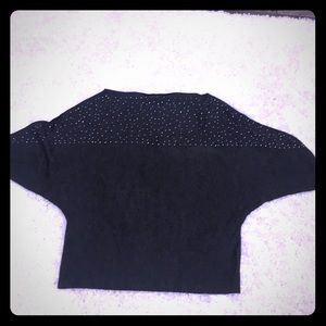 Gray sweater with rhinestones